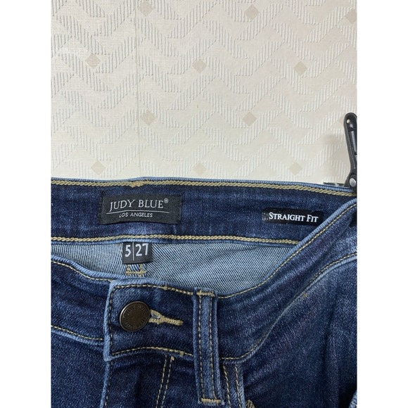 Judy Blue Jeans Women Size 5/27 Blue Denim Straight Fit W28 L30 Stretch - Picture 9 of 11